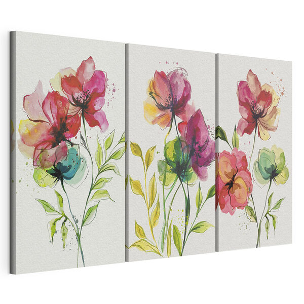 Impression sur toile modulaire Collage de fleurs