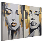 Impression sur toile modulaire Peinture représentant le visage d'une femme