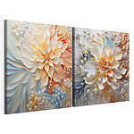 Impression sur toile modulaire Des motifs floraux élégants aux teintes douces