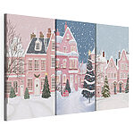 Impression sur toile modulaire Collage de maisons sous la neige