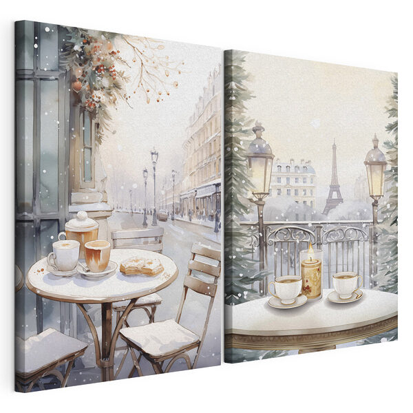 Impression sur toile modulaire Tableau représentant une rue avec une table et des chaises (UGS : m00413) Impression sur toile modulaire Impression sur toile modulaire Tableau représentant une rue avec une table et des chaises (UGS : m00413)