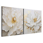 Impression sur toile modulaire Des fleurs éclatantes aux douces nuances de blanc