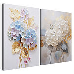 Impression sur toile modulaire Des fleurs élégantes aux teintes pastel délicates
