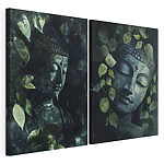 Impression sur toile modulaire Une douce sérénité au milieu d'un feuillage luxuriant