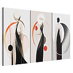 Impression sur toile modulaire Collage représentant une femme en robe noire