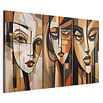 Impression sur toile modulaire Collage de tableaux représentant le visage d'une femme