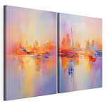 Impression sur toile modulaire Peinture représentant une ville