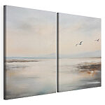 Impression sur toile modulaire Oiseau survolant une plage