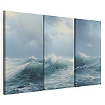 Impression sur toile modulaire Ensemble de vagues dans l'océan
