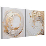 Impression sur toile modulaire - Des formes tourbillonnantes aux couleurs douces
