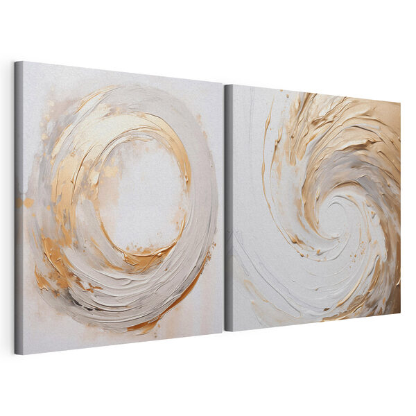 Impression sur toile modulaire - Des formes tourbillonnantes aux couleurs douces