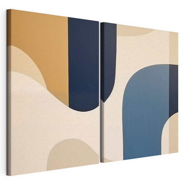 Des formes douces dans une palette de couleurs apaisantes Impression sur toile modulaire Des formes douces dans une palette de couleurs apaisantes