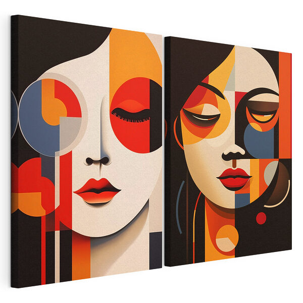 Impression sur toile modulaire Impression sur toile modulaire Quelques œuvres d'art représentant des visages de femmes (UGS : m00501)