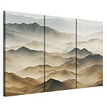 Impression sur toile modulaire Massif montagneux dans le brouillard