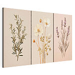 Impression sur toile modulaire Peinture représentant des fleurs blanches