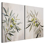 Impression sur toile modulaire Peinture représentant des olives sur une branche