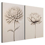 Impression sur toile modulaire Élégantes illustrations florales en noir et blanc