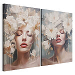 Impression sur toile modulaire Femme avec des fleurs dans les cheveux