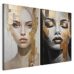 Impression sur toile modulaire Deux tableaux représentant une femme
