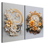 Impression sur toile modulaire Collage d'images de fleurs et de feuilles