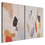 Impression sur toile modulaire Des formes abstraites aux couleurs harmonieuses