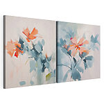 Impression sur toile modulaire Peinture représentant des fleurs et des feuilles