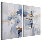 Impression sur toile modulaire Deux tableaux bleus et blancs