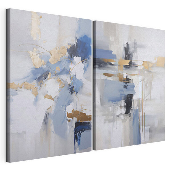 Impression sur toile modulaire Deux tableaux bleus et blancs