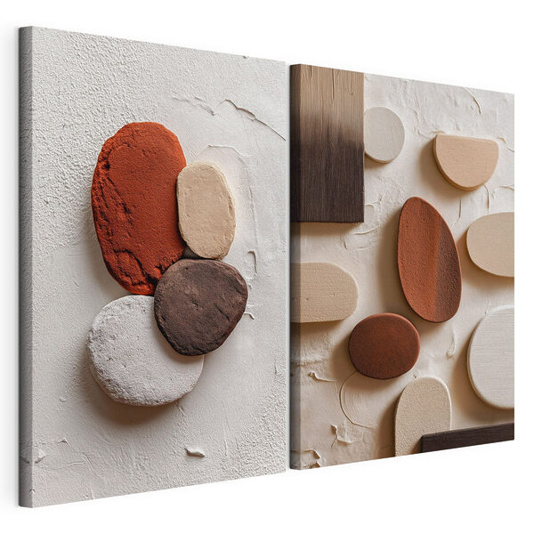 Impression sur toile modulaire Des textures et des couleurs uniques en parfaite harmonie