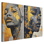 Impression sur toile modulaire Collage représentant le visage d'une femme