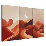 Impression sur toile modulaire Massif montagneux avec le soleil et des nuages