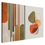 Impression sur toile modulaire Formes abstraites aux couleurs chaudes