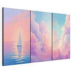 Impression sur toile modulaire Un voilier sur l'eau