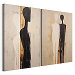 Impression sur toile modulaire Deux personnages en noir et blanc