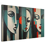 Impression sur toile modulaire Collage de tableaux représentant le visage d'une femme