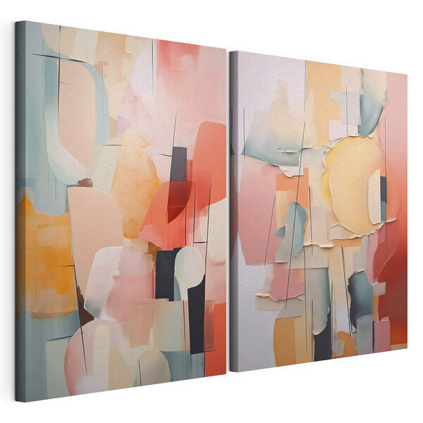 Impression sur toile modulaire Collage de papiers de différentes couleurs
