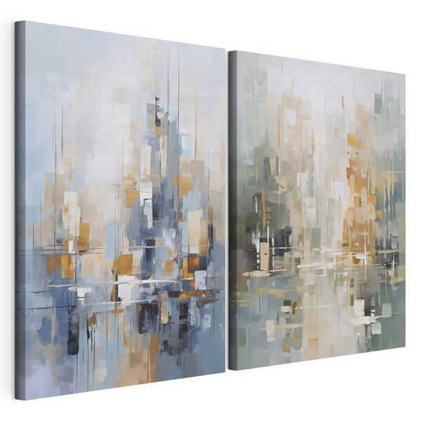 Impression sur toile modulaire Peinture représentant une ville