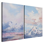 Impression sur toile modulaire Peinture représentant des montagnes et des nuages