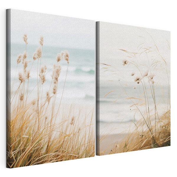 Impression sur toile modulaire Des herbes douces au bord de l'océan