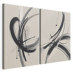Impression sur toile modulaire Image en noir et blanc représentant un motif tourbillonnant