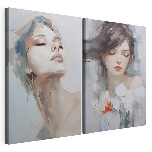 Impression sur toile modulaire Deux tableaux représentant une femme