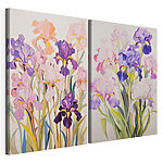 Impression sur toile modulaire Peinture représentant des fleurs sur fond blanc