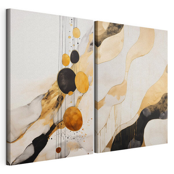 Abstraction artistique aux couleurs contrastées Impression sur toile modulaire Abstraction artistique aux couleurs contrastées