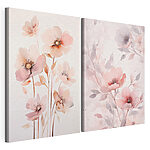 Impression sur toile modulaire Peinture représentant des fleurs sur un fond blanc