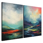 Impression sur toile modulaire Peinture représentant un paysage