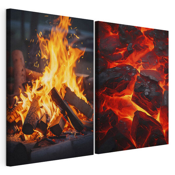 Impression sur toile modulaire Collage de feu et de braises