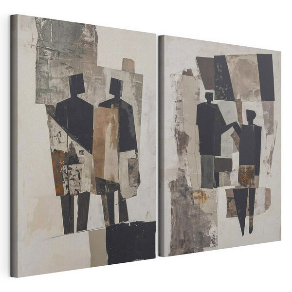 Impression sur toile modulaire Deux œuvres d'art représentant des personnes