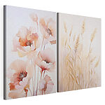 Impression sur toile modulaire Peinture représentant des fleurs et du blé