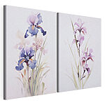 Impression sur toile modulaire Peinture représentant des fleurs sur un fond blanc