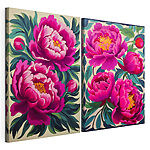 Impression sur toile modulaire Des fleurs aux couleurs éclatantes qui s'épanouissent de tout leur éclat